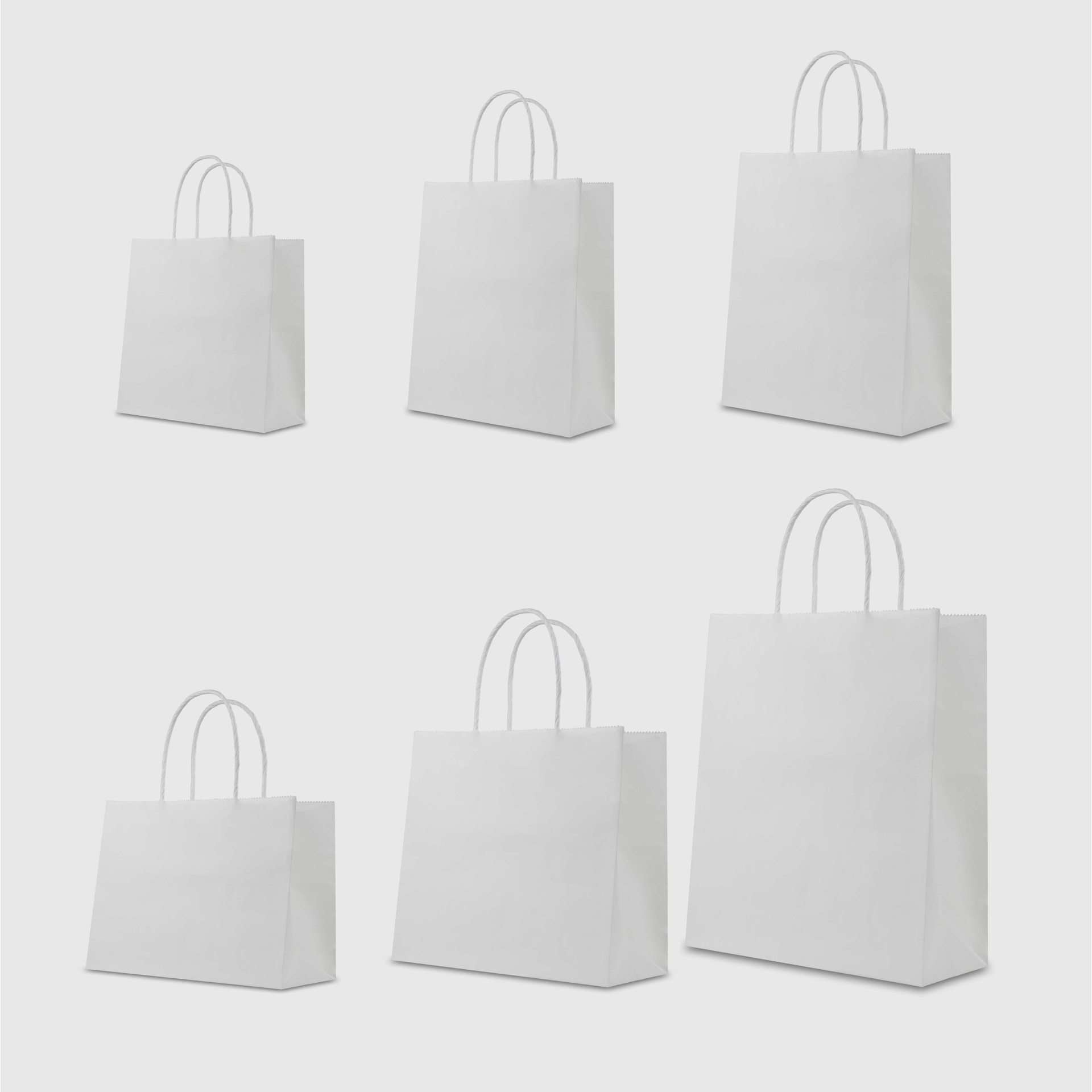 Túi kraft trắng quai dẹt trắng