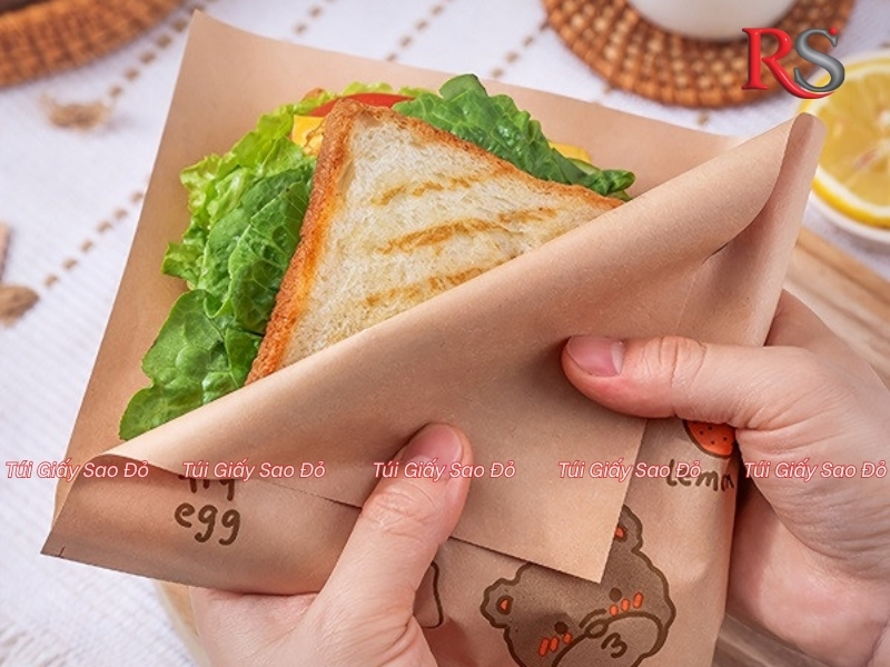Túi giấy đựng bánh mì sandwich chất lượng, an toàn thực phẩm