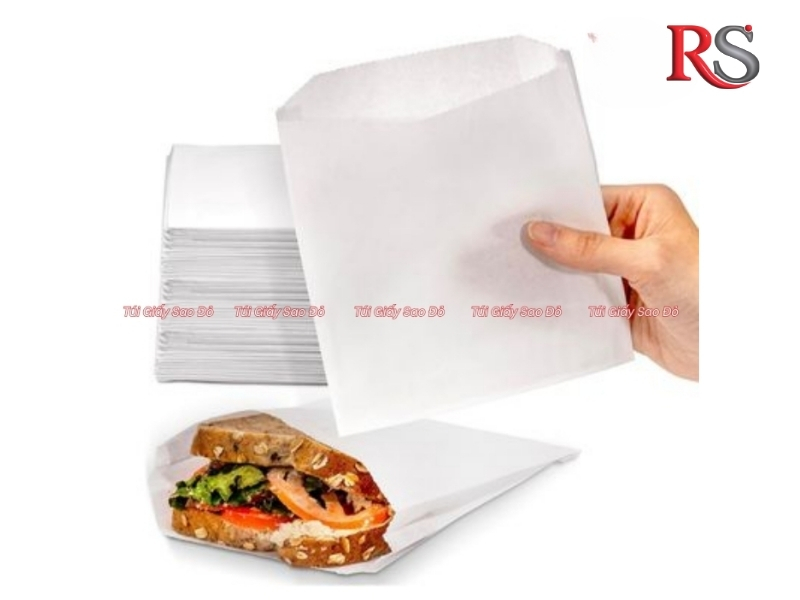 T&uacute;i giấy kraft trắng đựng sandwich