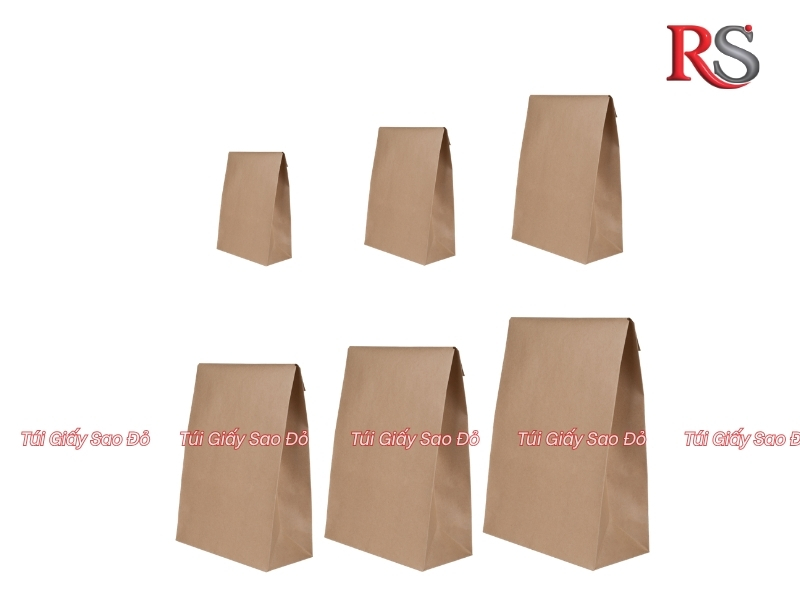 Túi giấy kraft không quai Sao Đỏ
