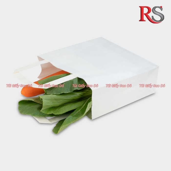 Túi kraft trắng quai dẹt trắng