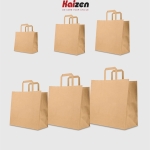 Túi kraft nâu quai dẹt nâu