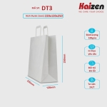 Túi kraft trắng quai dẹt trắng