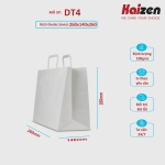 Túi kraft trắng quai dẹt trắng