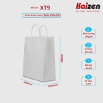 Túi kraft trắng quai xoắn trắng