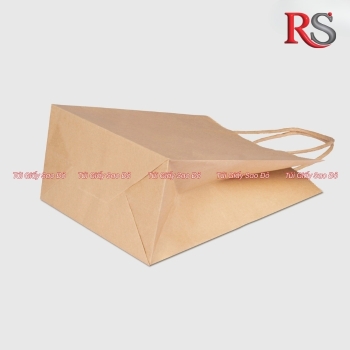 Túi giấy xoắn nâu,đáy vuông, in đáy