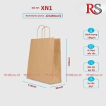 Túi kraft nâu quai xoắn nâu